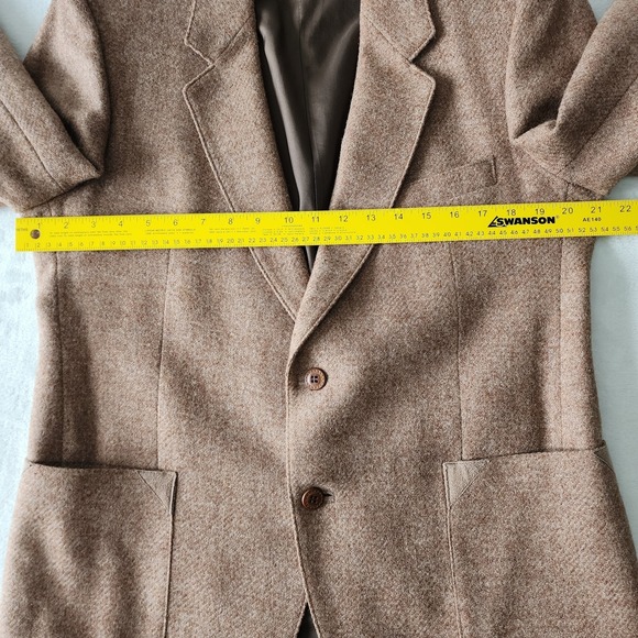 Henley Pure New Wool Tweed Blazer Mens 42‎ Short Hipster Jacket Vintage Wedding - Picture 6 of 16